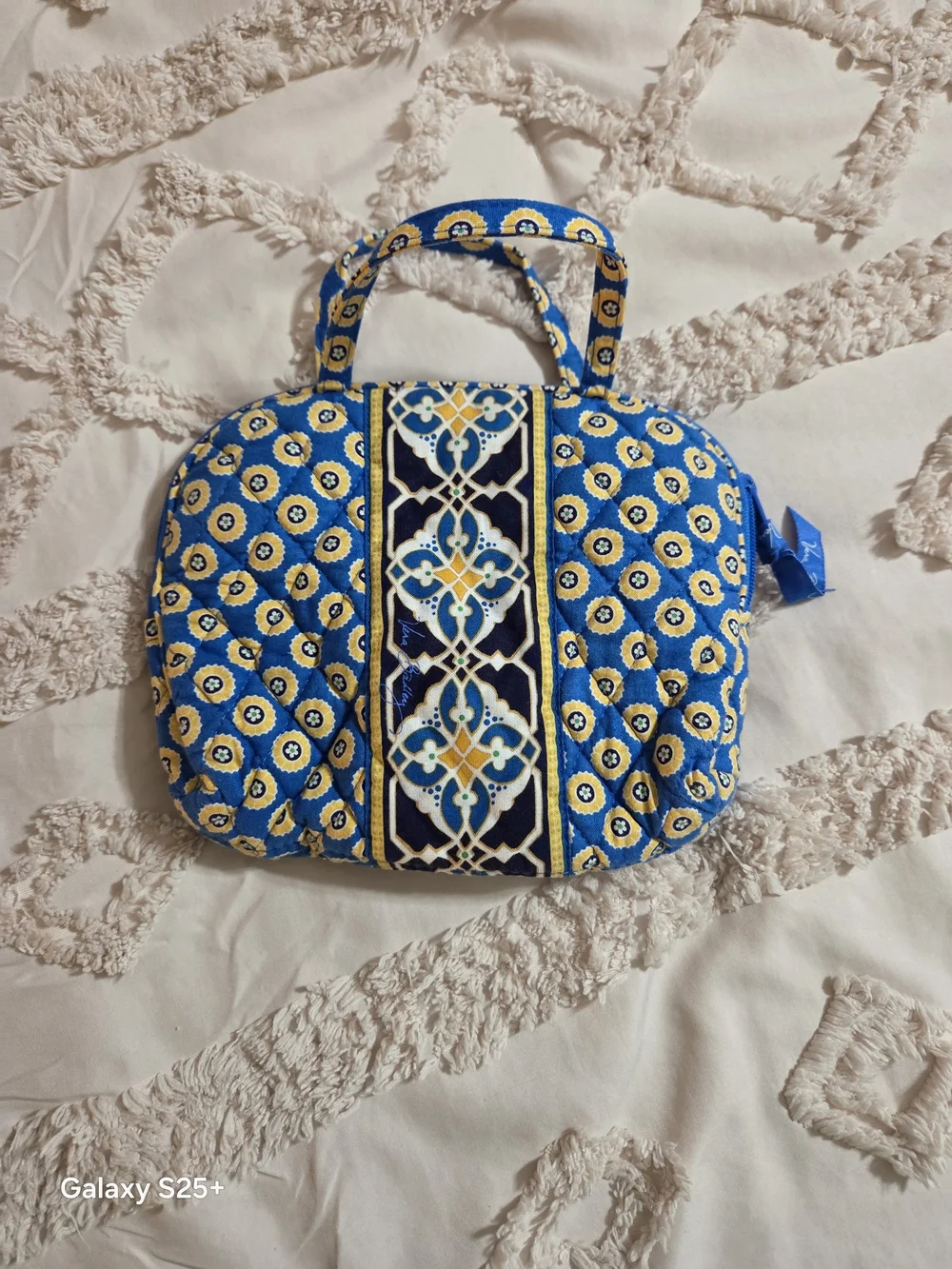 Vera Bradley Quilted Blue & Yellow Patterned Women’s Handbag